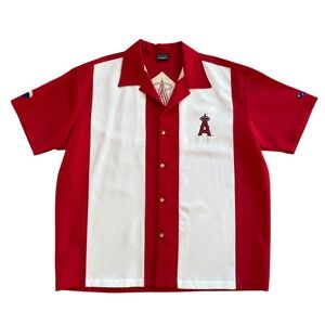 Los Angeles Angels Shirt Men's Large Steady Customs Bowling Club Made in USA MLB